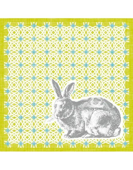 ARTEBENE napkins pattern bunny green 33x33 cm