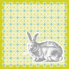 ARTEBENE napkins pattern bunny green 33x33 cm