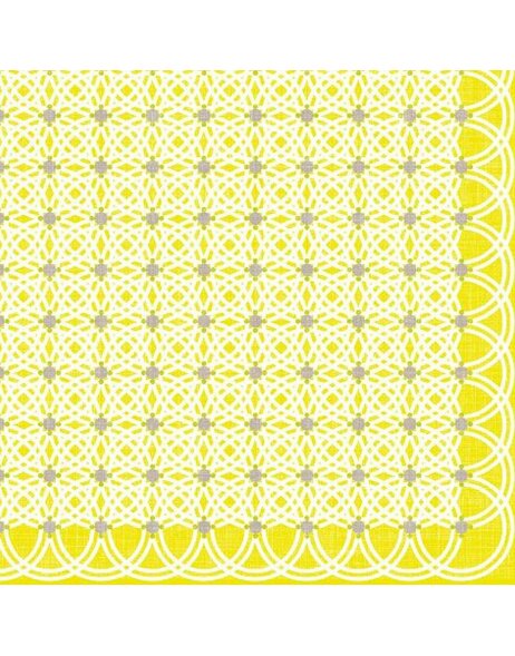 Tovaglioli Artebene con motivo a cerchio giallo 33x33 cm