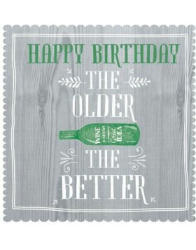 Artebene Tovaglioli Compleanno Più vecchio è meglio è grigio 33x33 cm
