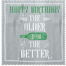 Artebene Tovaglioli Compleanno Più vecchio è meglio è grigio 33x33 cm