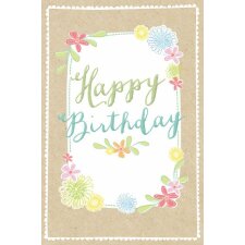 ARTEBENE card Embroidery Floral Birthday