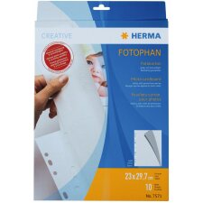 herma photo cardboard a4 blanco 230x297 con hoja protectora 10 hojas