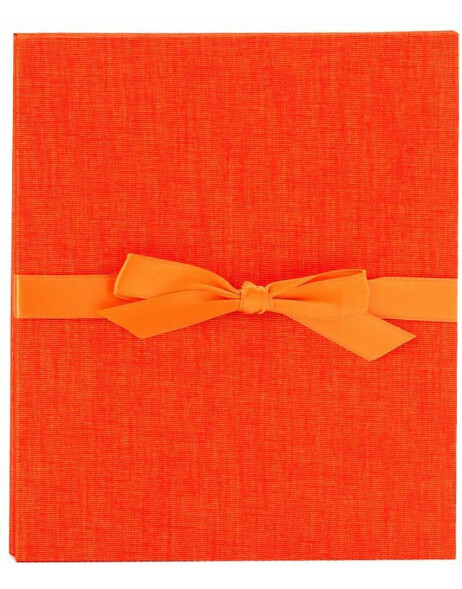 Leporello linen 13x18 cm orange