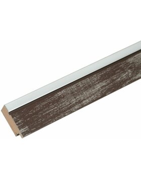 Deknudt wooden frame S43RE 15x15 cm brown - silver edge