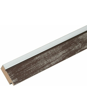 Deknudt wooden frame S43RE 18x24 cm brown - silver edge