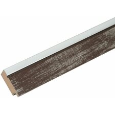 Marco de madera Deknudt S43RE 20x28 cm marrón - borde plateado