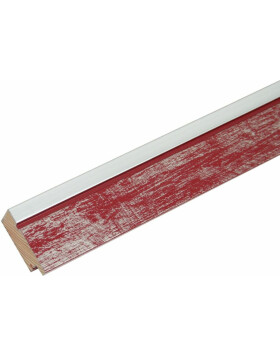Deknudt wooden frame S43RE 13x18 cm red - silver edge