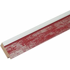 Deknudt wooden frame S43RE 13x18 cm red - silver edge