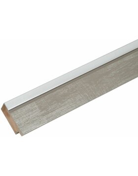 Cornice in legno Deknudt S43RE 15x15 cm grigio - bordo argento