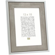 Deknudt wooden frame S43RE 15x20 cm gray - silver edge