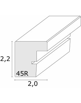 Marco de madera S45R moldura de bloque 20x30 cm luz