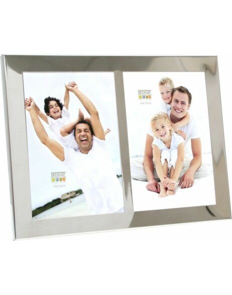 Picture Frame Shiny Silver for 2 pictures 10x15