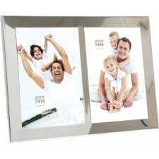 Picture Frame Shiny Silver for 2 pictures 10x15