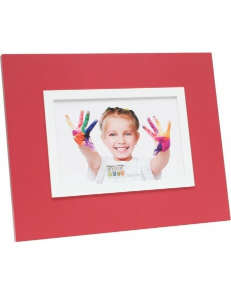 Photo frame S67JK 10x15 cm red with edge white