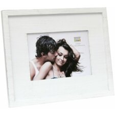 photo frame S67KS wooden mat 10x15 cm white