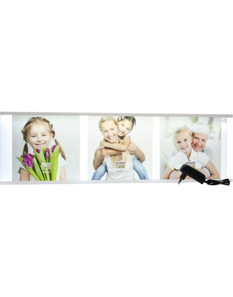 photo box for 3 pictures 20x20 cm with LED strip