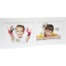 Double frame S67SK1P2 white 2 photos 10x15 cm curved