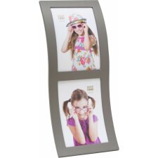 Double frame S67S taupe 2 photos 10x15 cm curved