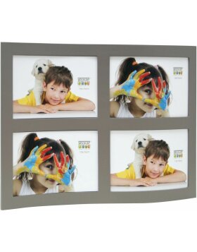 Gallery frame taupe bent for 4 pictures 10x15 cm