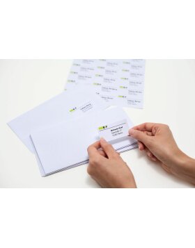 Etiquetas de direcciones Premium A4 38,1x21,2 mm esquinas redondas papel blanco mate 6500 unid.