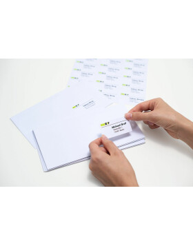 Etiquetas para direcciones Premium A4 38,1x21,2 mm esquinas redondas papel blanco mate 1625 unid.
