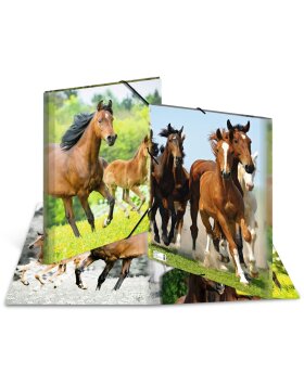 Postmappe A3 mit Gummizug Pferde