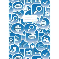 Exercise book cover A4 Social Icons blue