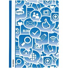 Dossier de reporting A4 Social Icons bleu
