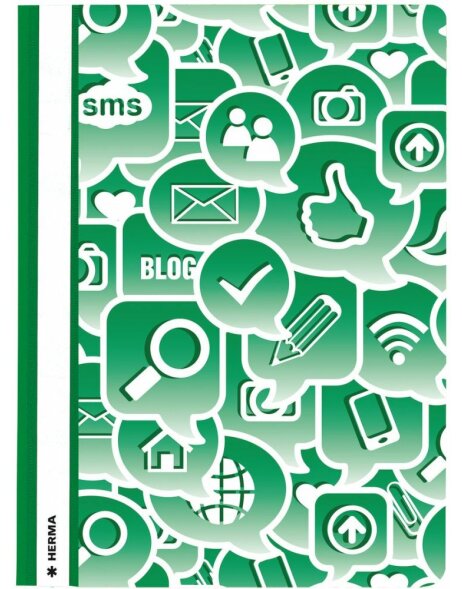 Carpeta A4 de hojas sueltas Iconos sociales verde