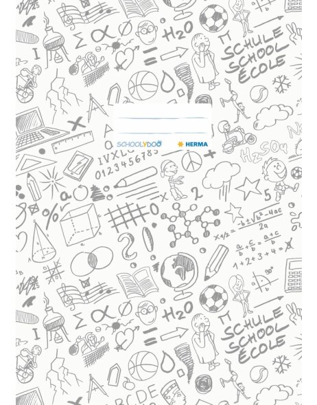 Exercise book cover A4 SCHOOLYDOO, white