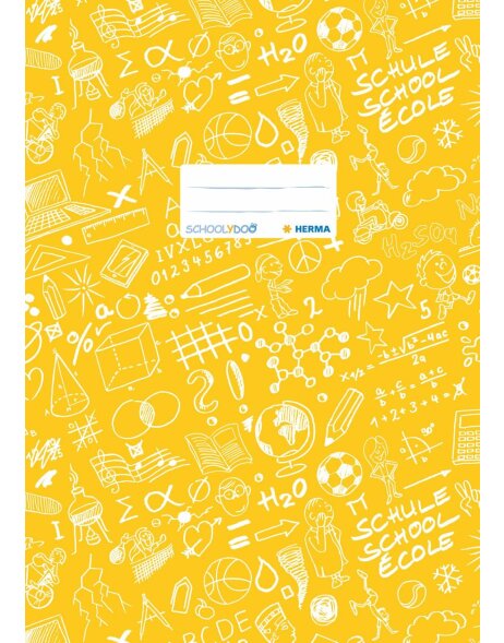 Exercise book cover A4 SCHOOLYDOO, yellow
