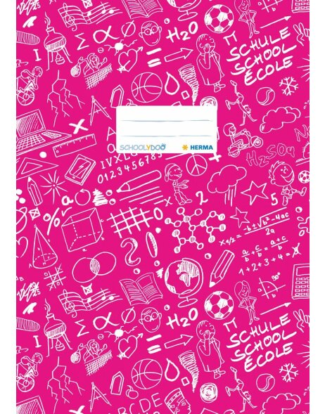 Exercise book cover A4 SCHOOLYDOO, dark pink