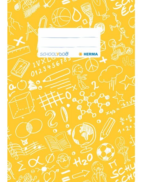 Exercise book cover A5 SCHOOLYDOO, yellow