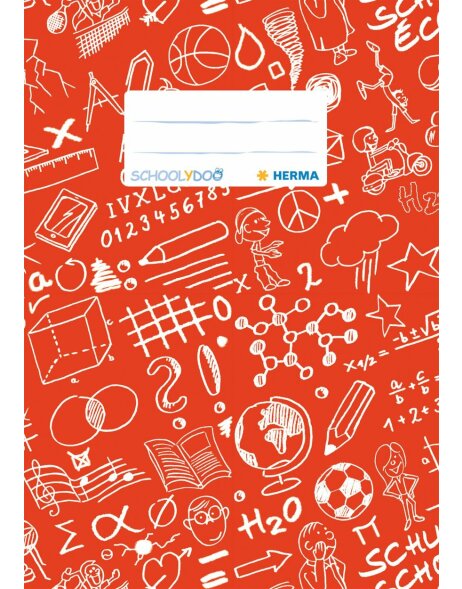 Exercise book cover A5 SCHOOLYDOO, red