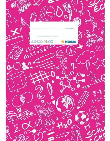 Exercise book cover A5 SCHOOLYDOO, dark pink