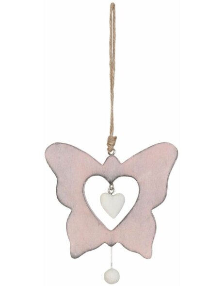 6h0760p Clayre Eef - hanger vlinder roze