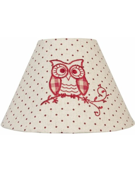 OWL lamp shade beige - red 25x17 cm