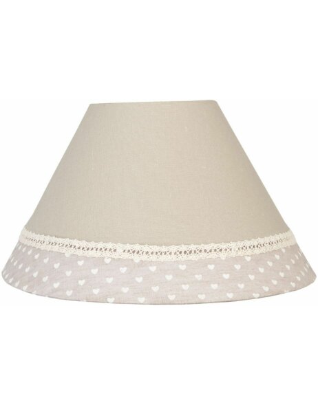Lampshade beige with heart 30x17 cm