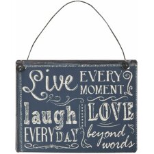 LIVE LAUGH tin-plate black - 6Y1326 Clayre Eef