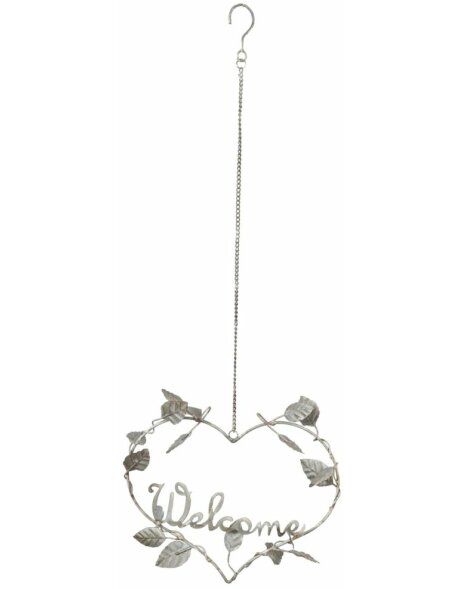 Heart pendant Welcome 30x10x79 cm gray
