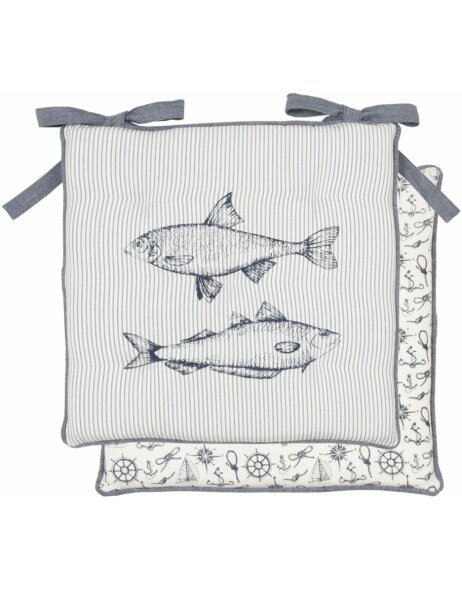 Boat and Fish chair cushion 40x40 cm with foam filling