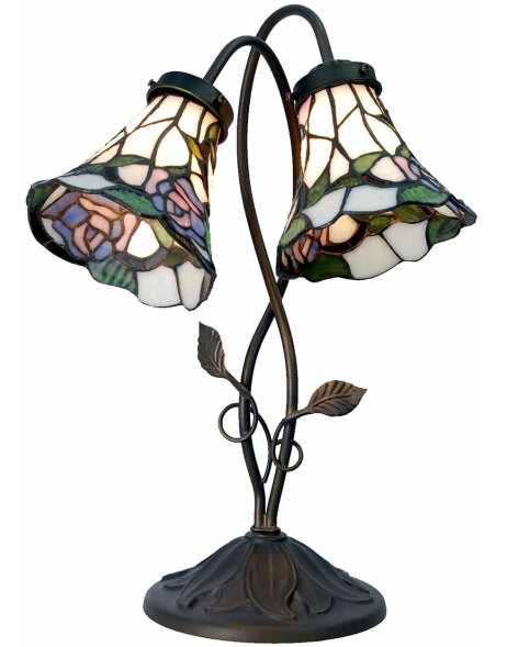 Lampada da tavolo Tiffany con 2 paralumi 5LL-5748 Lampada da tavolo