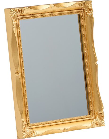 Spiegel 13x18 cm mit goldener Leiste