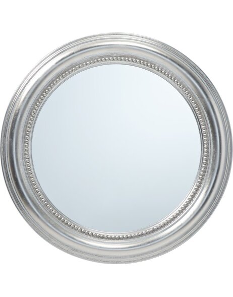 Miroir rond 50 cm avec baguette argent&eacute;e