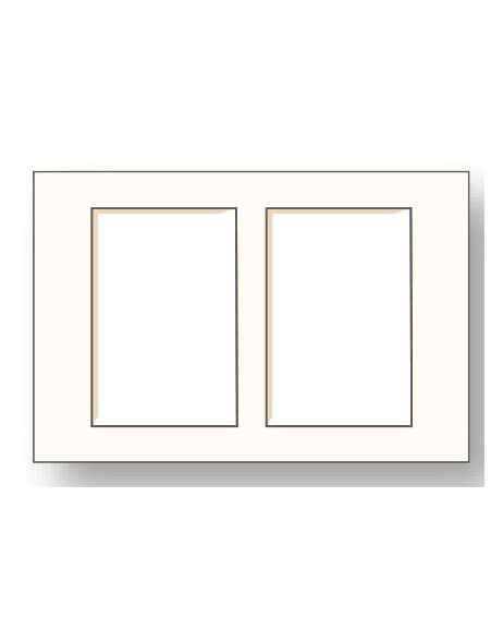 Mat white 20x30 cm - 2x 10x15 cm