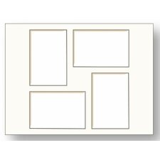 Passepartout blanco 30x40 cm - 4x 10x15 cm formato vertical y horizontal
