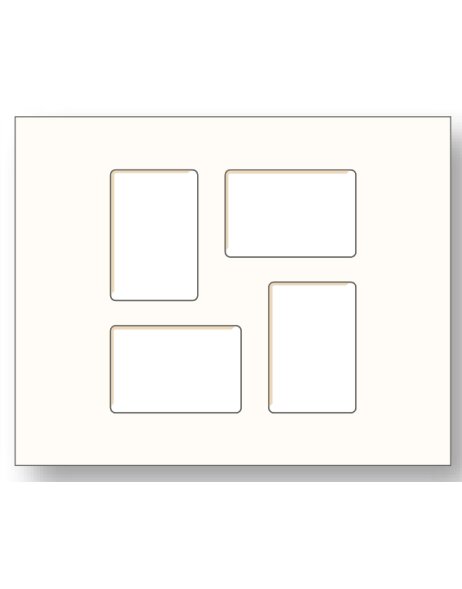 Passepartout white 40x50 cm - 10x15 cm 4x round corners