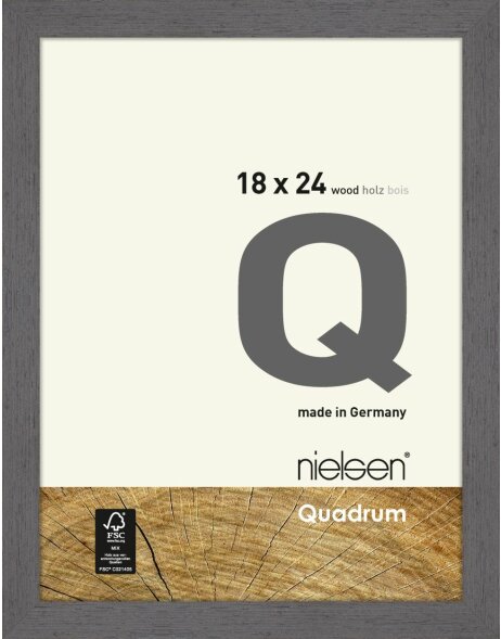 Nielsen Holz-Wechselrahmen Quadrum 18x24 cm grau