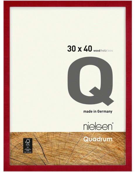 Houten clip-on lijst Quadrum 30x30 cm rood